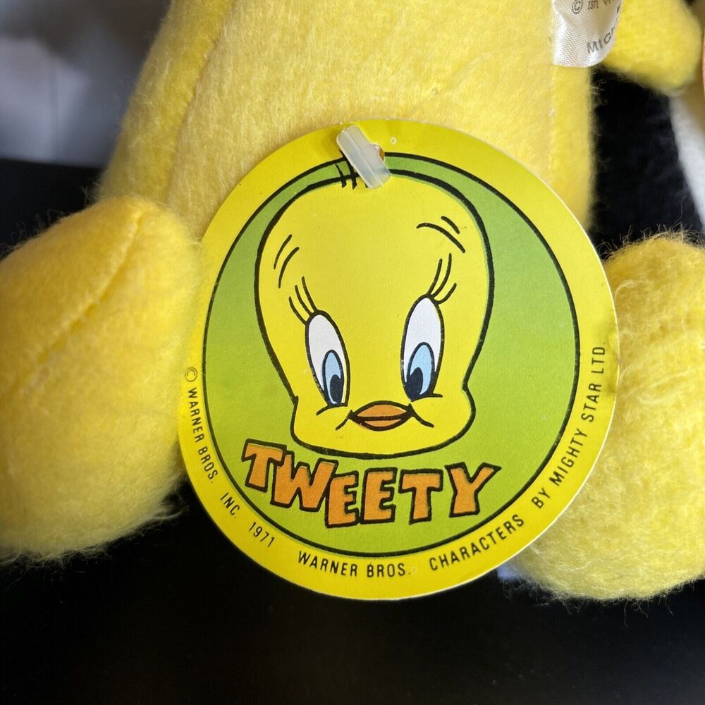 Warner bros Characters Tweety And Sylvester Plush By Mighty Star 1971 - Picture 2 of 8